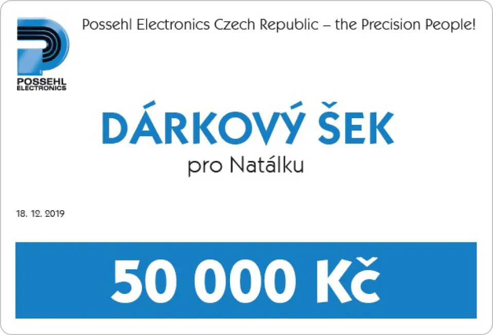 Dárkový šek pro Natálku